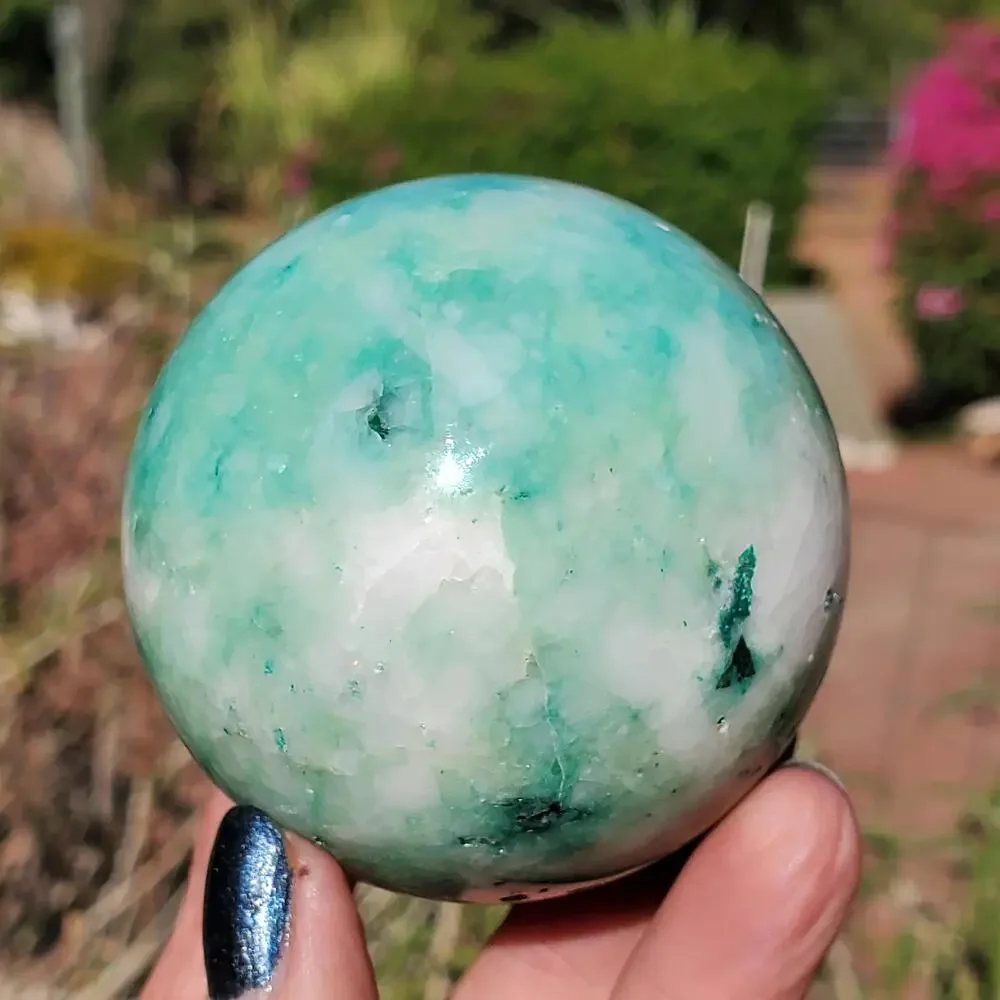 Chrysocolla Phoenix Crystal Sphere 332 Grams 62mm